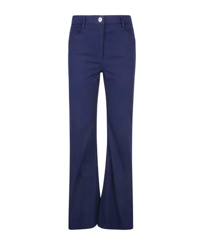 True Royal Belt Ring Bag Casual Pants In Blue
