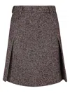 True Royal Belted Skirt In Bordeaux