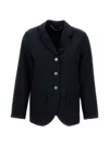 True Royal Button Notched Jacket In Blue