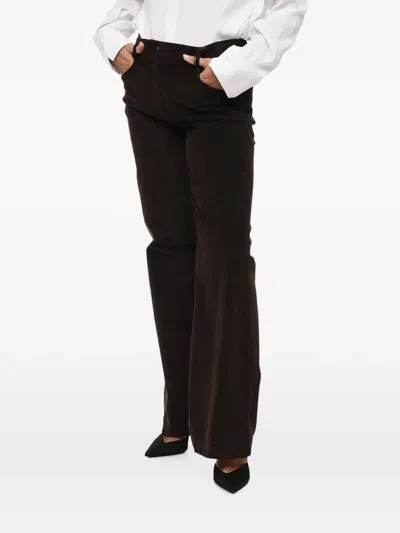 True Royal Corduroy Belt-loops Trousers In Brown