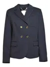 True Royal Double-breasted Blazer In Blue