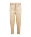 True Royal Elastic Waist Casual Pants In Nude
