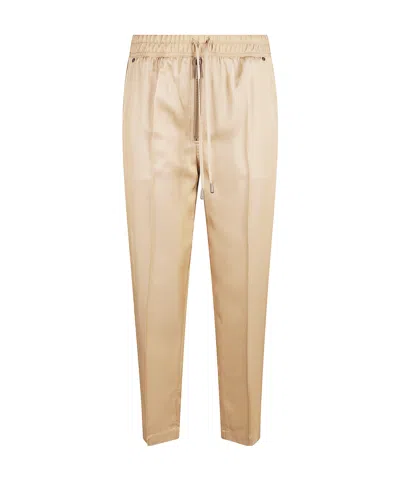 True Royal Elastic Waist Casual Pants In Nude