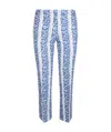 True Royal Embroidered Pattern Pants In Blue