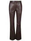 True Royal Faux Leather Flared Trousers
