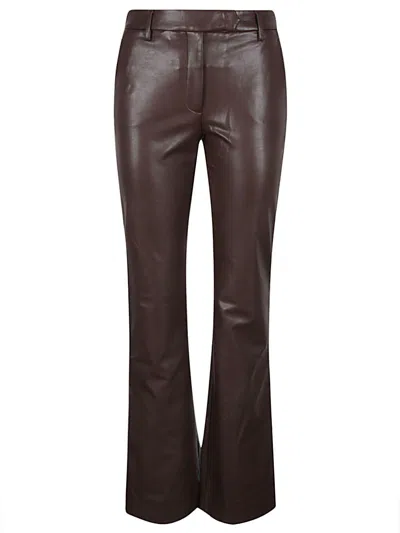 True Royal Faux Leather Flared Trousers