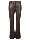 TRUE ROYAL TRUE ROYAL FAUX LEATHER FLARED TROUSERS