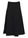 True Royal Flared Midi Skirt In Black