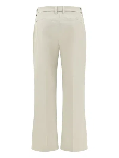 True Royal Flared Zip Trousers In Neutral