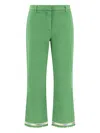 True Royal Frayed-hem Trousers In Green