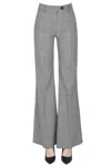 True Royal Houndsthooth Print Trousers In Black