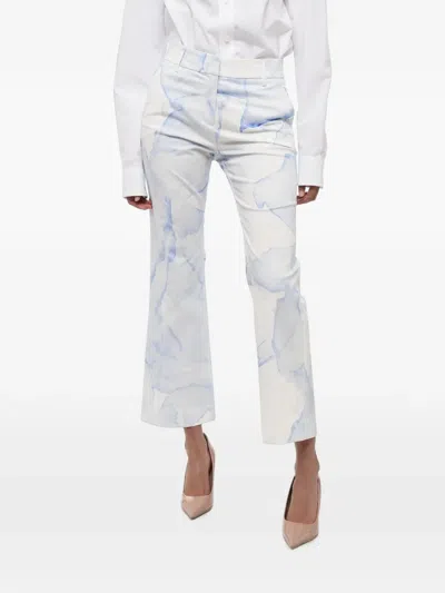True Royal Marble-print White Trousers