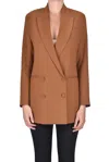 True Royal Oversized Blazer In Brown