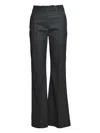 True Royal Pinstripe Flared Trousers In Gray