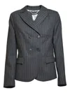 True Royal Pinstripe-pattern Double-breasted Blazer In Blue