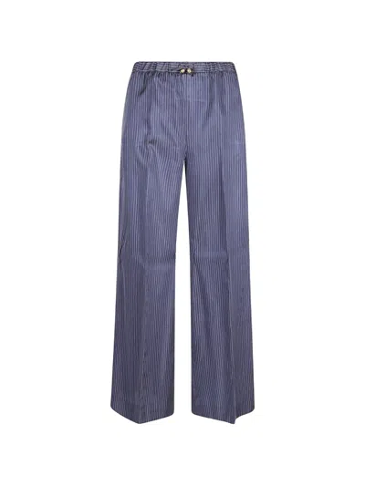 True Royal Pinstripe-pattern Drawstring Trousers In Animal Print
