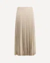 True Royal Pleated Wool Skirt In Neutral