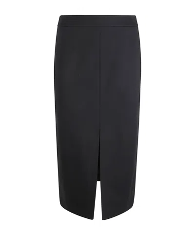 True Royal Slit Midi Skirt In Black