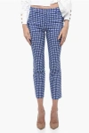 True Royal Stretch Cotton Chinos Pants With Check Motif