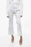 True Royal Stretch Cotton Chinos Pants With Murble Motif In Blue