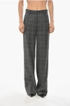 True Royal Virgin Wool Blend District Check Nadya Pants In Gray