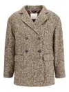 True Royal Vittoria Double-breasted Blazer In Neutral