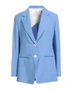 True Royal Woman Blazer Azure Size 8 Viscose, Linen