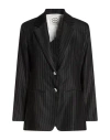 True Royal Woman Blazer Black Size 4 Viscose, Linen, Cotton, Polyester In Black