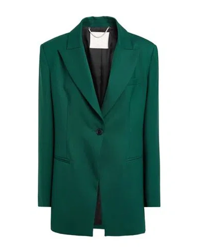 True Royal Woman Blazer Dark Green Size 6 Virgin Wool, Elastane
