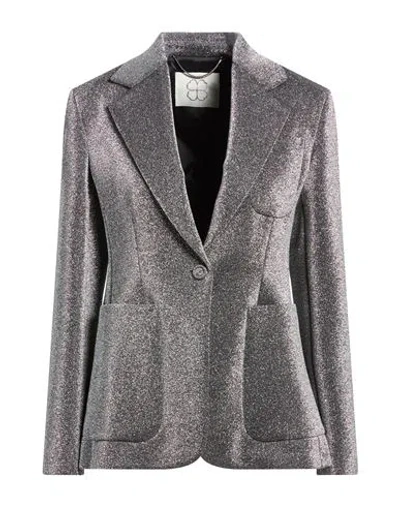 True Royal Woman Blazer Grey Size 4 Polyamide, Viscose, Metallic Fiber, Elastane In Gray