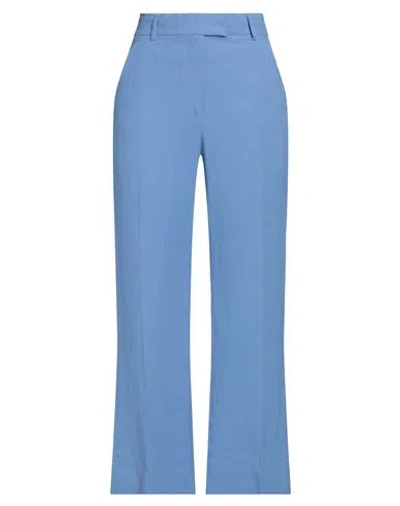 True Royal Woman Pants Azure Size 2 Viscose, Linen In Blue