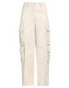 True Royal Woman Pants Beige Size 6 Cotton, Lycra, Silk, Elastane