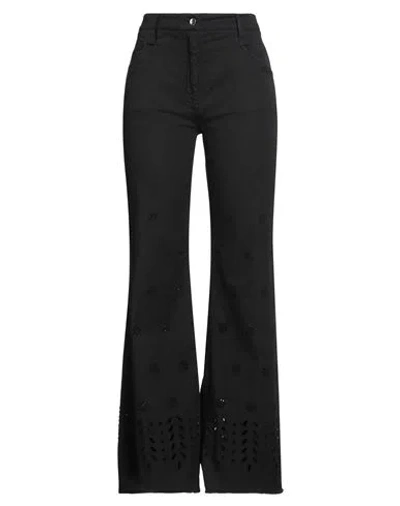 True Royal Woman Pants Black Size 10 Cotton, Elastane
