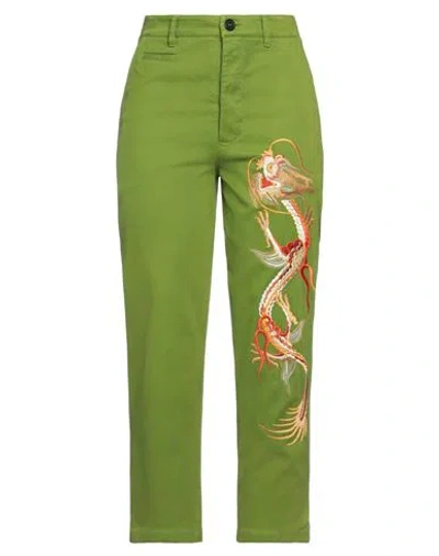 True Royal Woman Pants Green Size 8 Cotton, Elastane