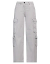 True Royal Woman Pants Light Grey Size 10 Cotton, Lycra, Silk, Elastane In Grey