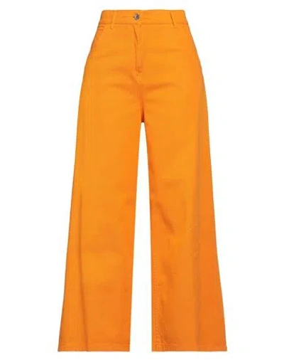 True Royal Woman Pants Orange Size 4 Cotton, Elastane