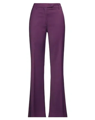 True Royal Woman Pants Plum Size 8 Viscose, Wool, Elastane In Purple