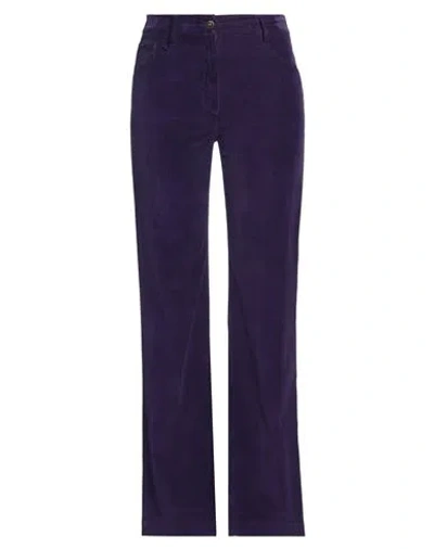 True Royal Woman Pants Purple Size 6 Cotton, Lycra, Elastane