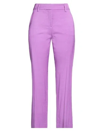 True Royal Woman Pants Purple Size 4 Viscose, Cotton, Silk, Elastane