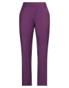 True Royal Woman Pants Purple Size 6 Viscose, Wool, Elastane