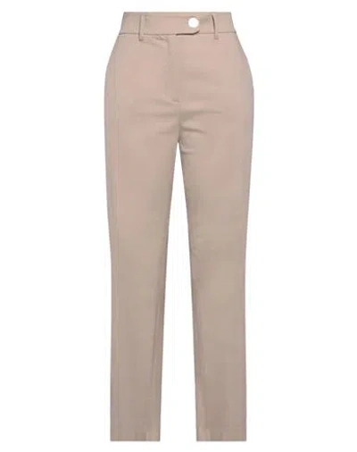 TRUE ROYAL TRUE ROYAL WOMAN PANTS SAND SIZE 4 COTTON, ELASTANE