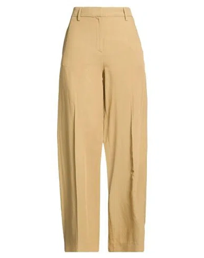 True Royal Woman Pants Sand Size 8 Viscose, Linen In Brown