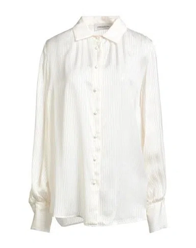 True Royal Woman Shirt Ivory Size 8 Viscose, Metallic Fiber In White