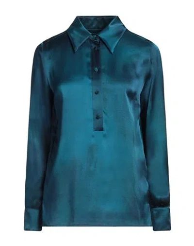 True Royal Woman Top Blue Size 4 Silk