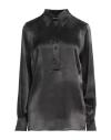 True Royal Woman Top Steel Grey Size 6 Silk