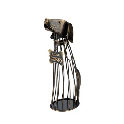 True Ruff Dog Cork Holder Display In Bronze Rustic