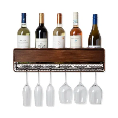 True Rustic Wine Shelf In Brown