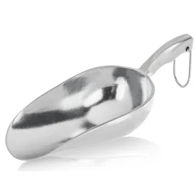 True Scoop 6 oz Heavy Duty Aluminum Ice Scoop With Loop Handle