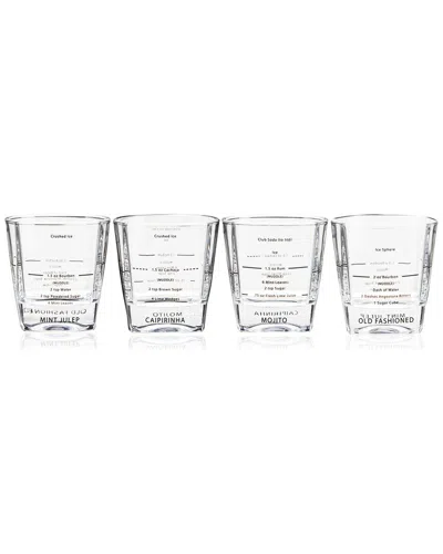 TRUE TRUE SET OF 4 RECIPE ROCKS GLASSES