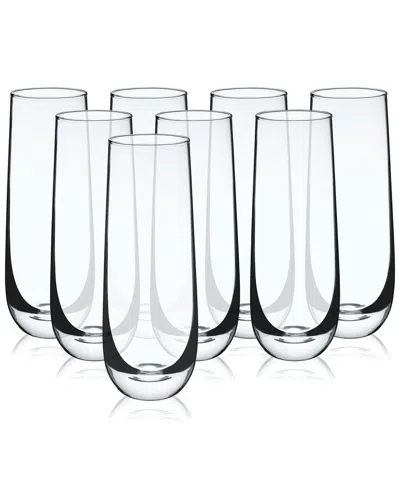 TRUE TRUE SET OF 8 STEMLESS CHAMPAGNE FLUTES